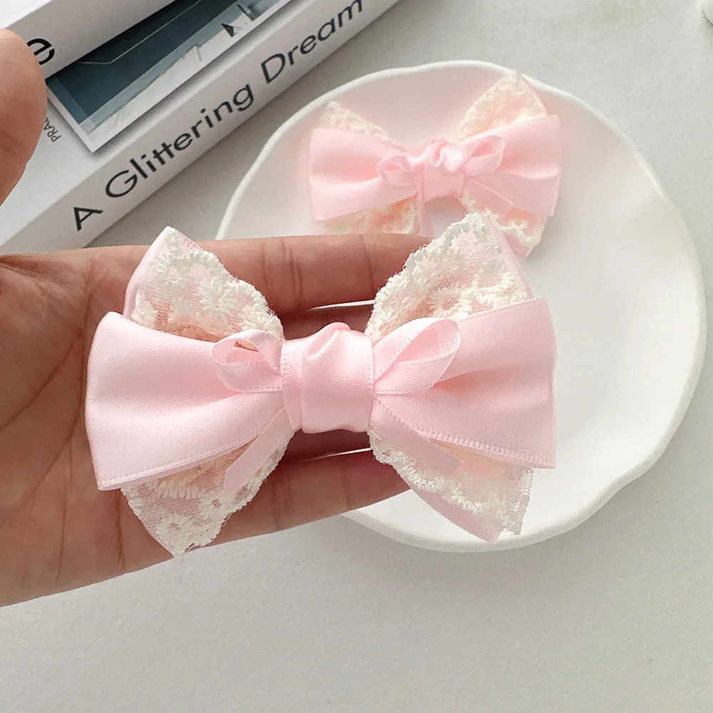 [1pair] cheap hair bows hair accessories 2024 pink Lolita cosplay accessories clips for hair Y2k barrettes hair clip y2k hairpin