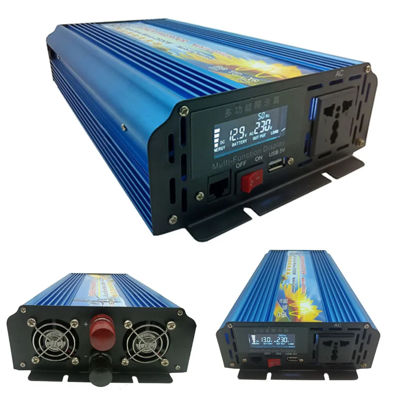 LCD Display 2500W pure sine wave DC 12V TO AC 100V 50HZ inverter Peak Power 5000W