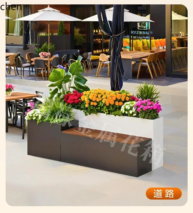 DSAoutdoor seat, seat, card seat, flower box, wrought iron combination terrace, courtyard fence, planting box.