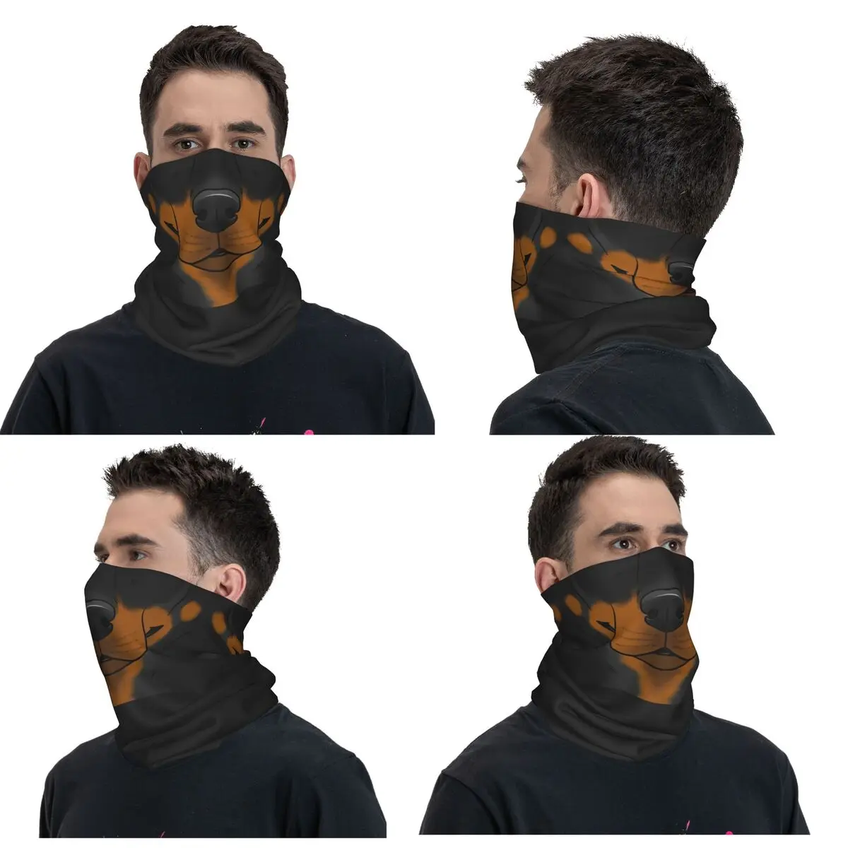 Doberman Pinscher Bandana Neck Gaiter Printed Mask Scarf Multi-use FaceMask Outdoor Sports For Men Women Adult Breathable