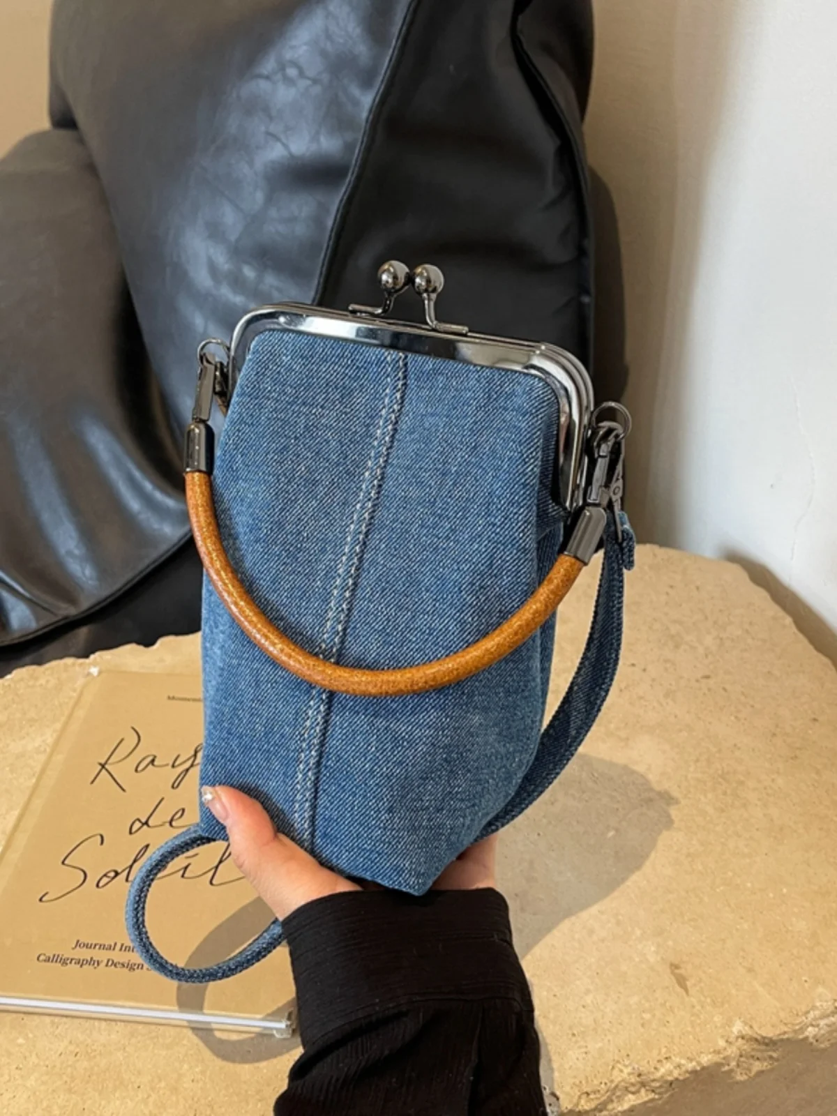 Fashion Denim Mobile Phone Crossbody Bags Classic Sweet Commuter Female Tote Versatile Shoulder Bag