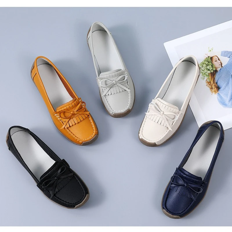 

New Casual Lightweight All-season Solid Color Low-top Light Loafers for Women with Soft Soles Round Heads and Flat Heels