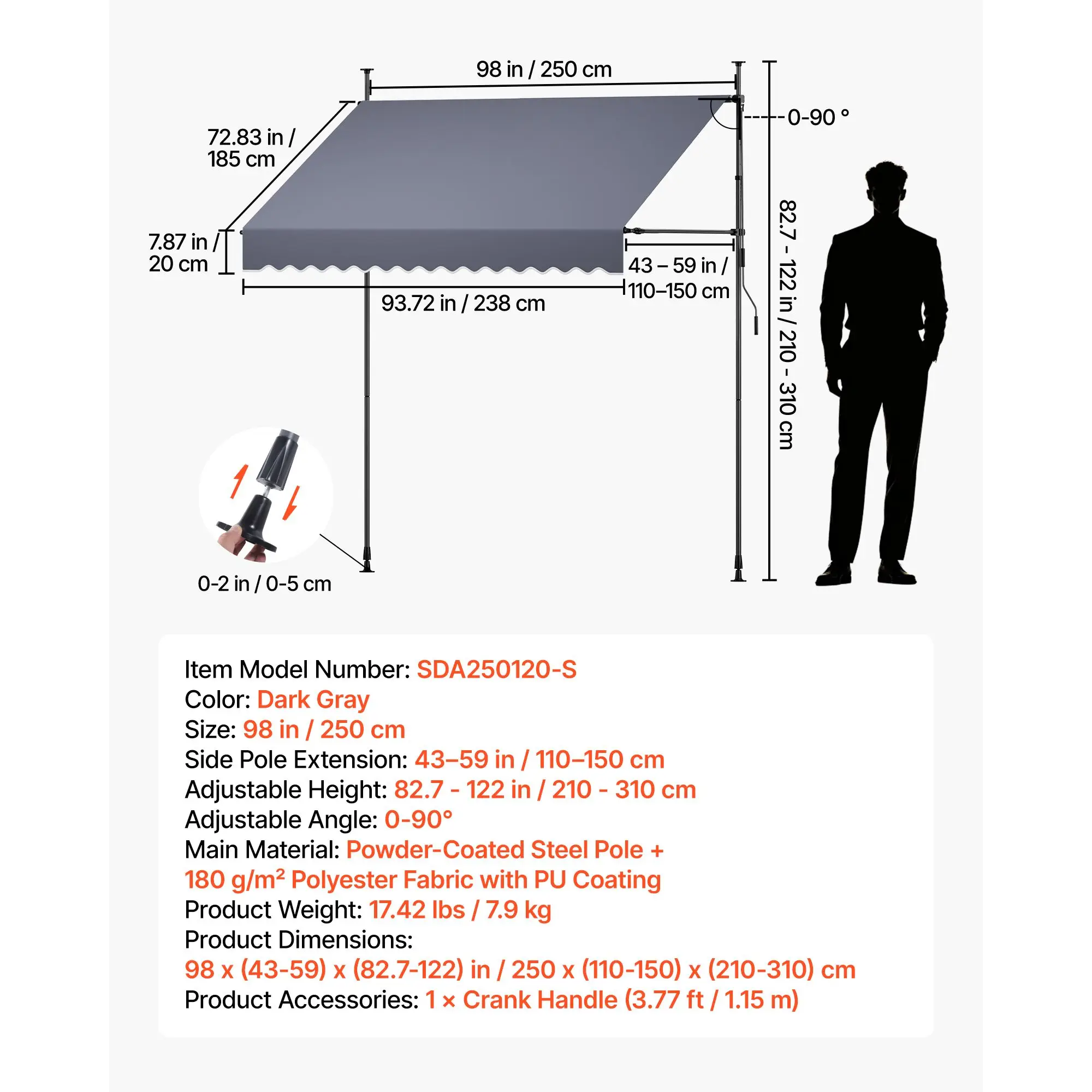 Manual Retractable Awning, 98