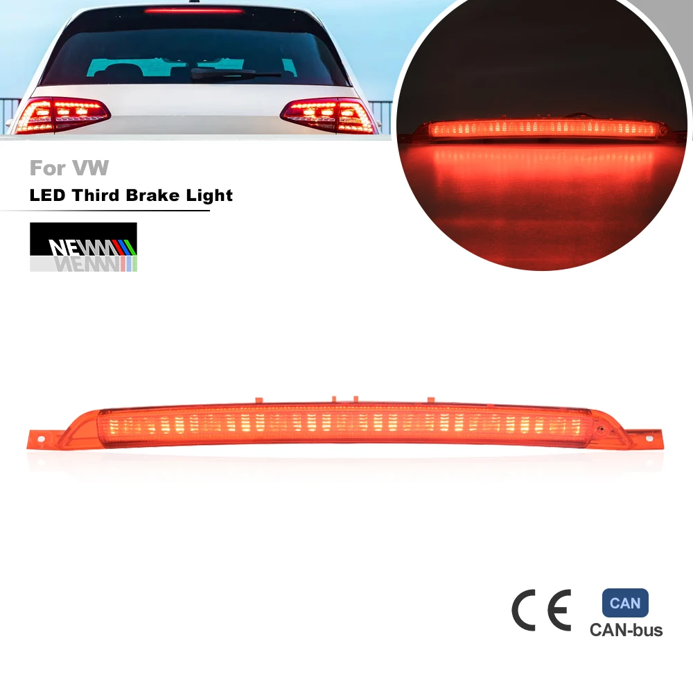 For 2013-2019 2020 VW Golf VII GTE GTD GTI R e-Golf 2017 2018-2023 T-Roc Touareg LED Center Third Brake Light Tail Warning Lamp