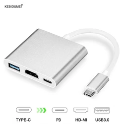 3 in 1 Usb Hub USB C to HDMI-compatible Splitter HUB Type-c to HDMI-compatible USB3.0 Docking Station For Macbook Air Converter