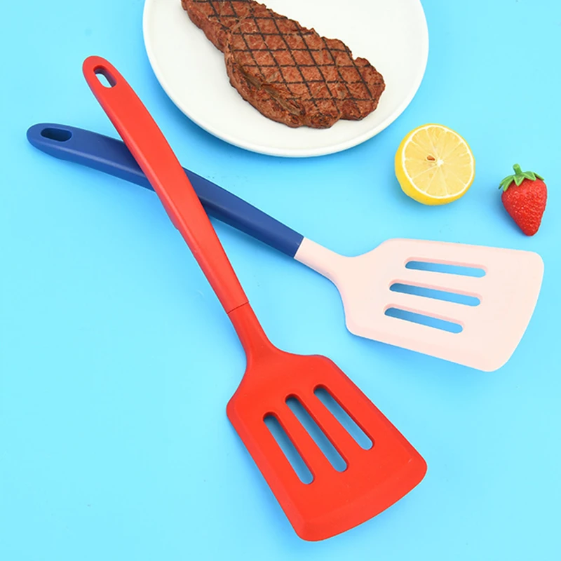 33cm Nordic Style Large Silicone Turners Egg Fish Frying Shovel Steak Oil Drain Spatula Home Cookware Kitchen Cooking Utensils