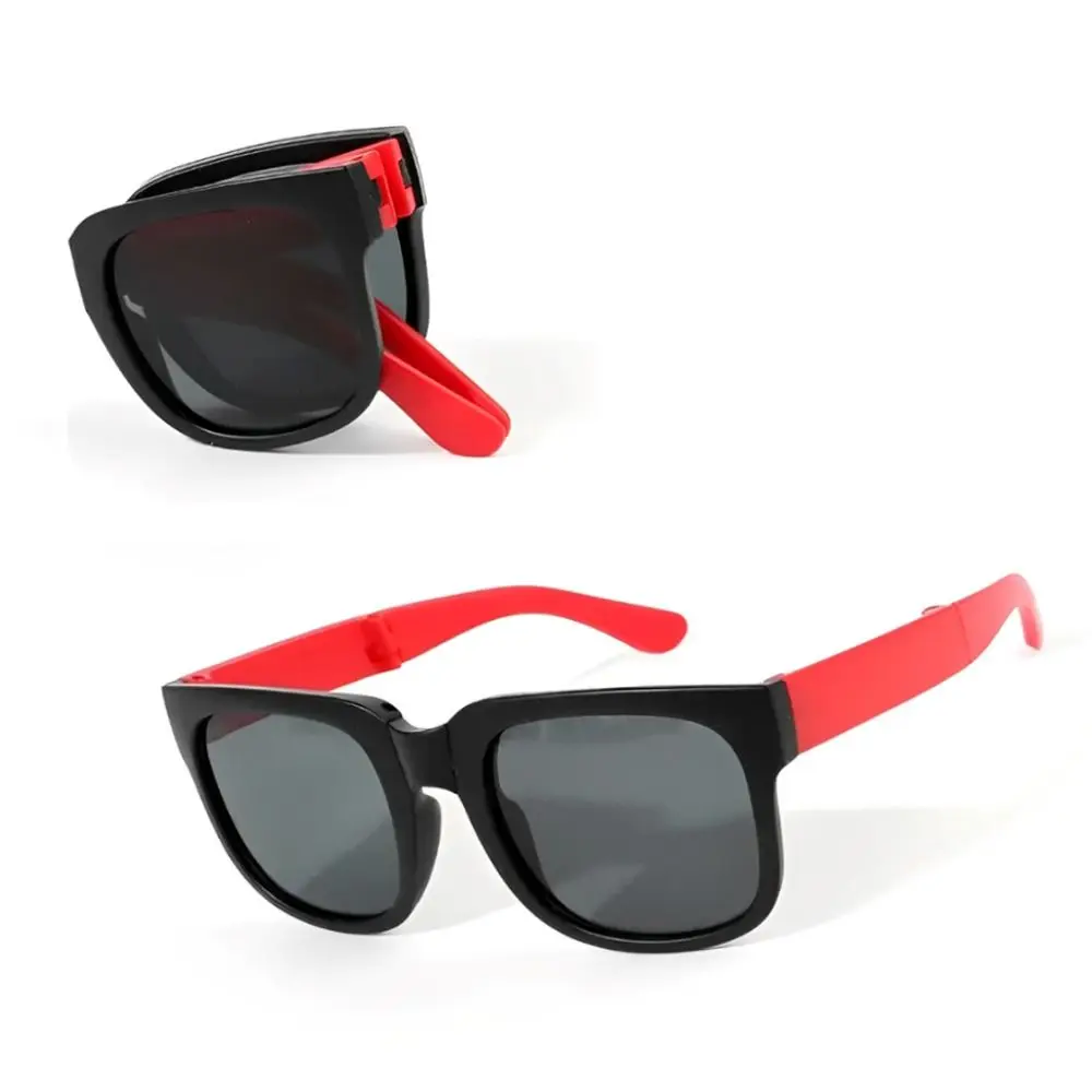 Trendy Outdoor Kids Sunglasses Square Frame UV 400 Travel Goggle Foldable Sunglasses for Toddler Boys and Girls