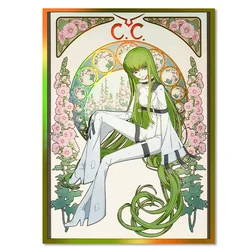 60PCS 67x92mm Holographic Art Anime Card Sleeves Board Game Trading Card Protector for PTCG/MTG/PKM Game Cards (C.C)