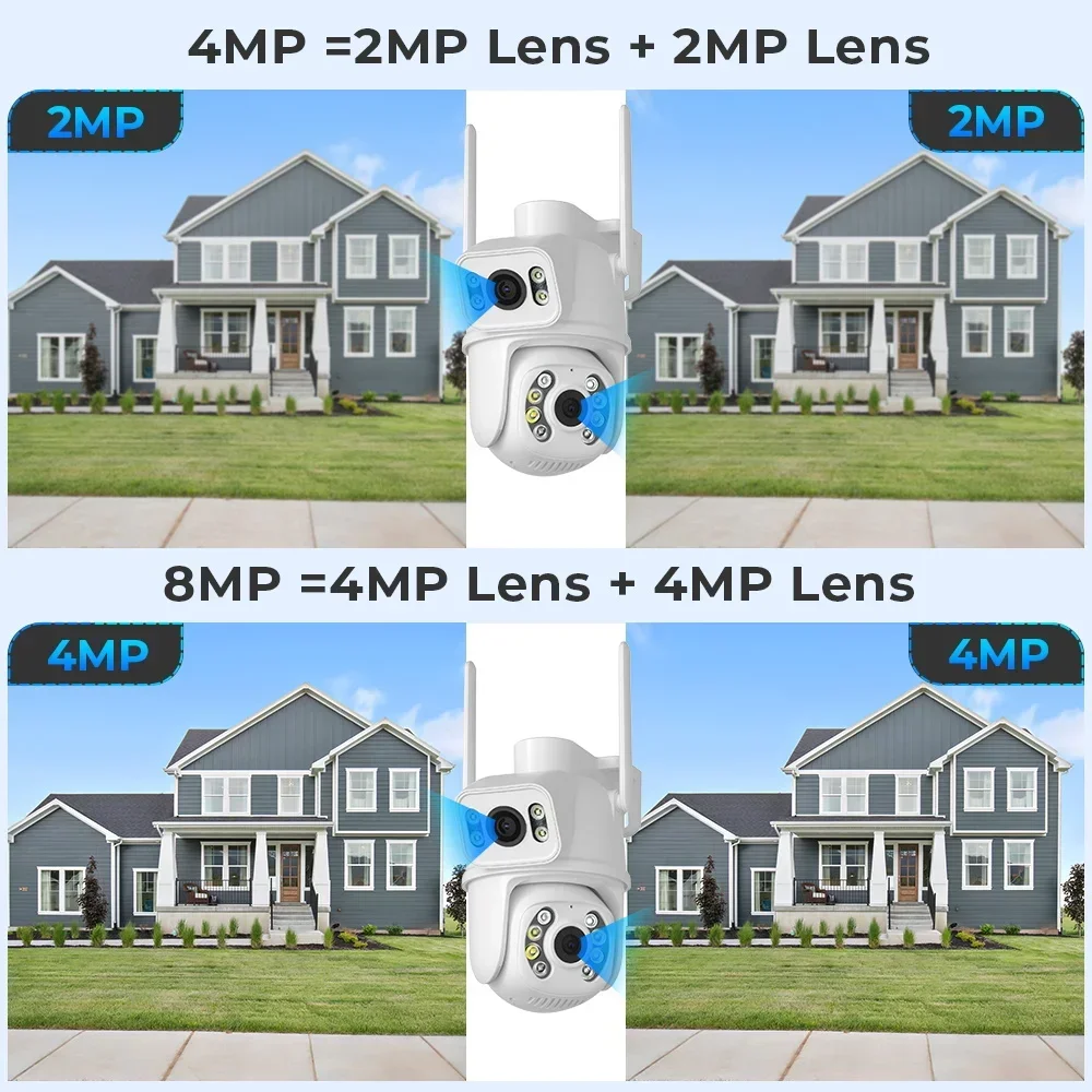 Imagem -02 - Xiaomi-câmera de Vigilância Externa sem Fio Lente Dupla Tela Dupla Rastreamento Humano Automático Rastreamento ai 8mp 4k Ptz Wi-fi