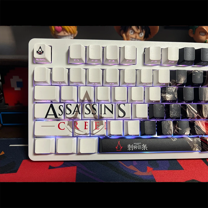 131 مفتاحًا من العقيدة القاتل كاساندرا أغطية المفاتيح لعبة Chreey Sublimation PBT KeyCap للوحة المفاتيح الميكانيكية Made68 Mad68 Wooting 60 #3