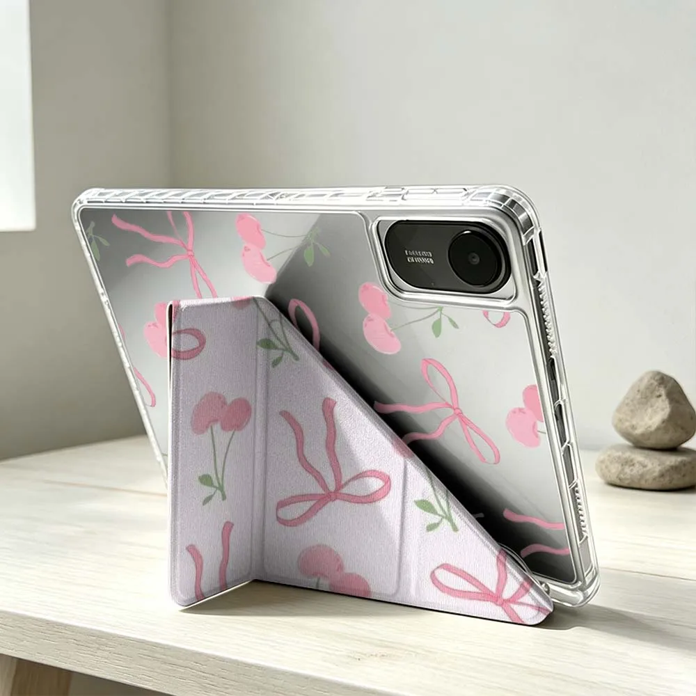 Artistic Pink Bow Cherry Soft For Xiaomi Mi Pad 8 7 6 5 Pro Redmi Pad SE 2 Poco Pad Foldable 3Y Tablet Case view 3