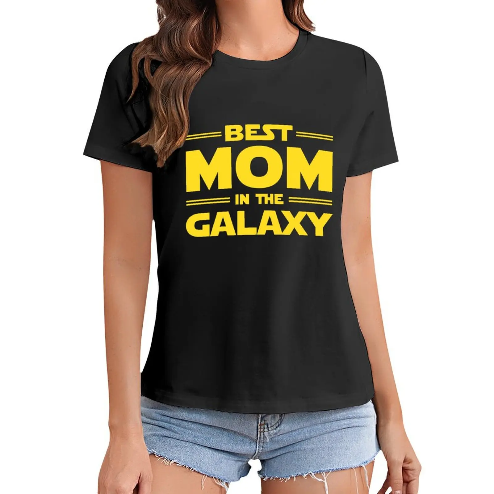 Najlepsza mama w galaktyce T-Shirt zwierzęcy nadruk dla szybkoschnących anime słodkie topy Odzież damska