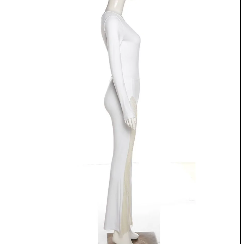 Jumpsuit for Women One-Shoulder High-Waisted Long-Sleeved Panelled Wide-Leg All-In-One Jumpsuit 2025 Fashion Spring Summer