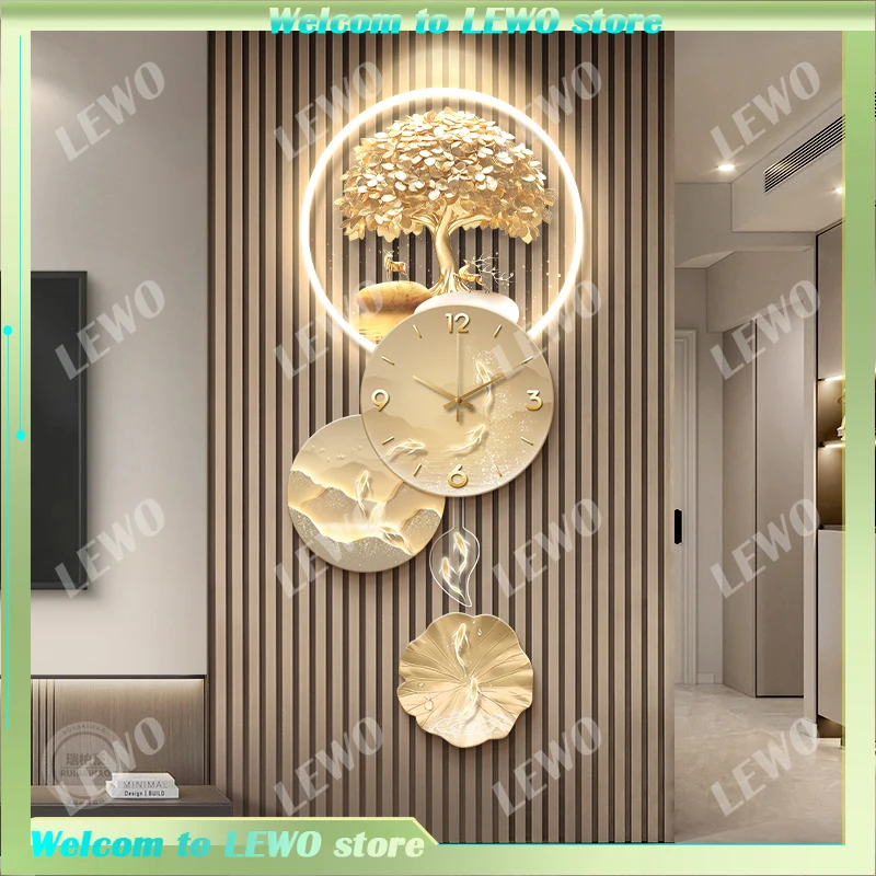 

Extra Large Pendulum Clock Wall Night Light Luminous Modern Wall Clock Living Room Stickers Relogio De Parede Room Decorarion