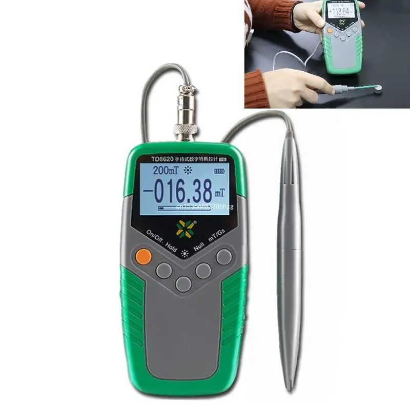 

Handheld Digital Tes la Meter High Precision Gaussmeter Fluxmeter Surface Magnetic Field Tester with Probe 0-2400mT