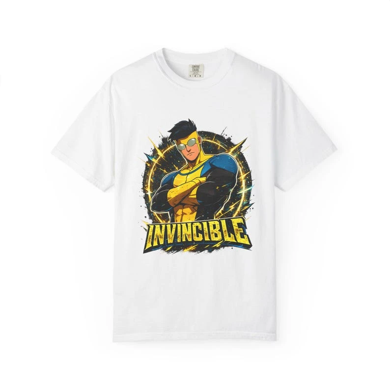 Summer Hot Sale Invincible Mark Grayson Crossed Arms Halo Graphic T‑Shirt Y2K Men Women Retro Casual Cotton Streetwear T‑Shirt