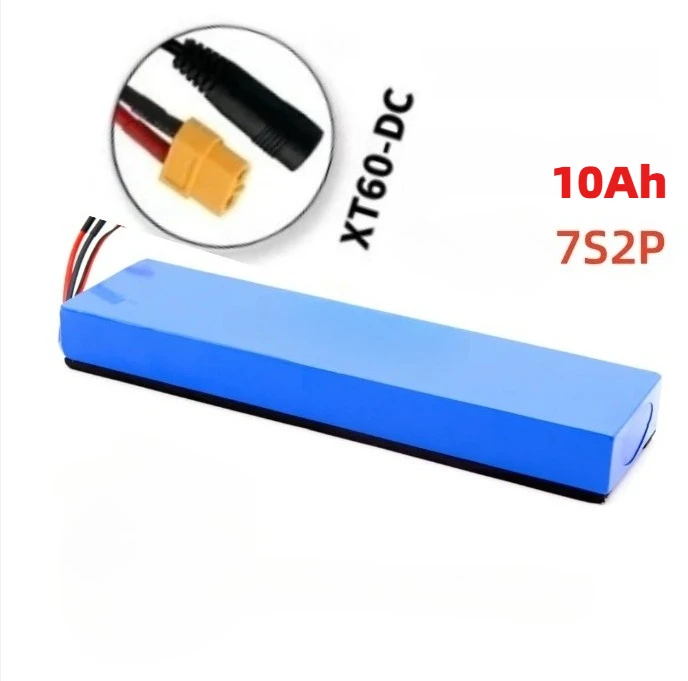 Aleaivy 7S2P 24V 10000mAh Li-ion Battery  with Shockproof Sponge, Long Range for  Scooter and Bicycle, Replacement Battery Pack