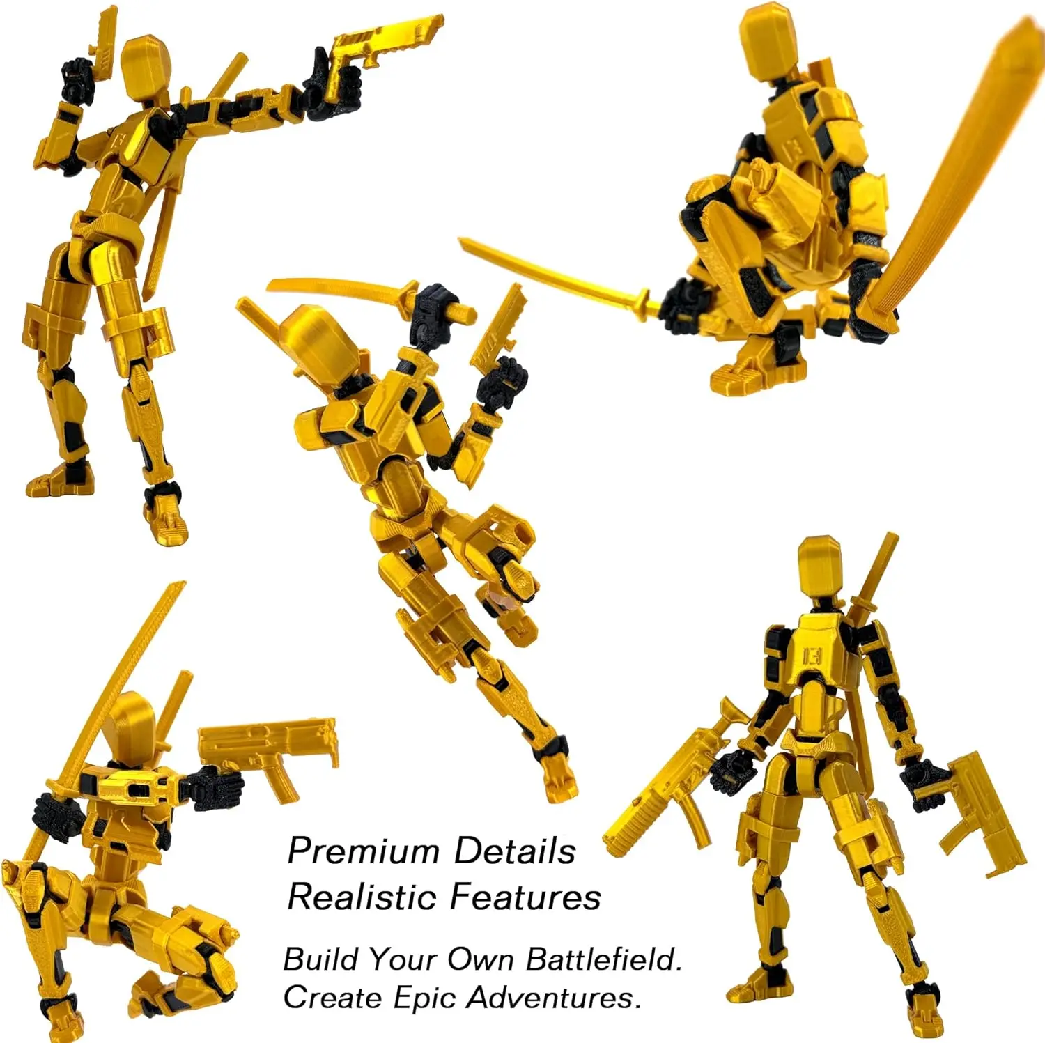 Gatling Gun T13 Titan 13 Action Figure Set【Assembled】, Robot Action Figure 3D Printed robo 13 Action Fidget Toys Dummy Figure