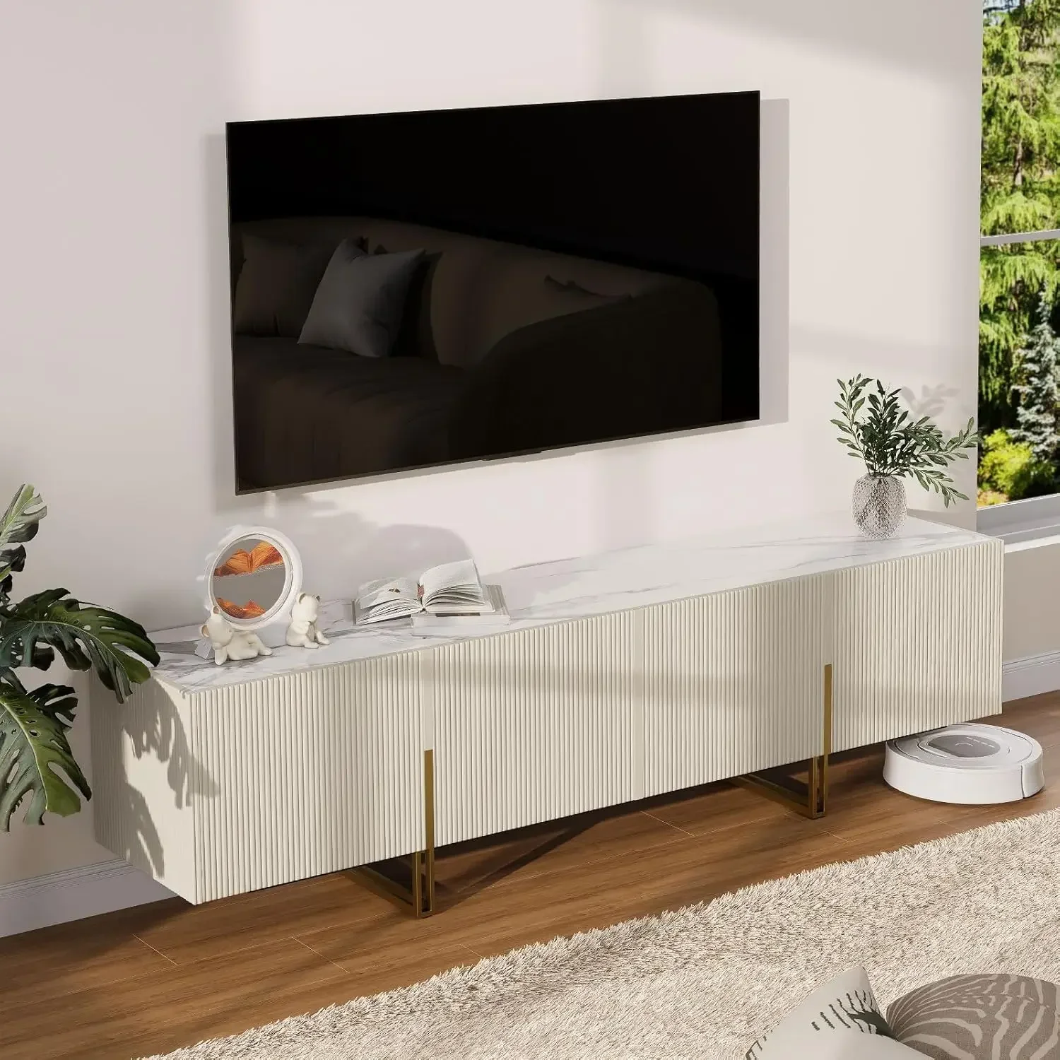 

Tv Stand Storage Cabinets Console Table Entertainment Center For Living Room Bedroom Fits Up To 85 Inch Tvs
