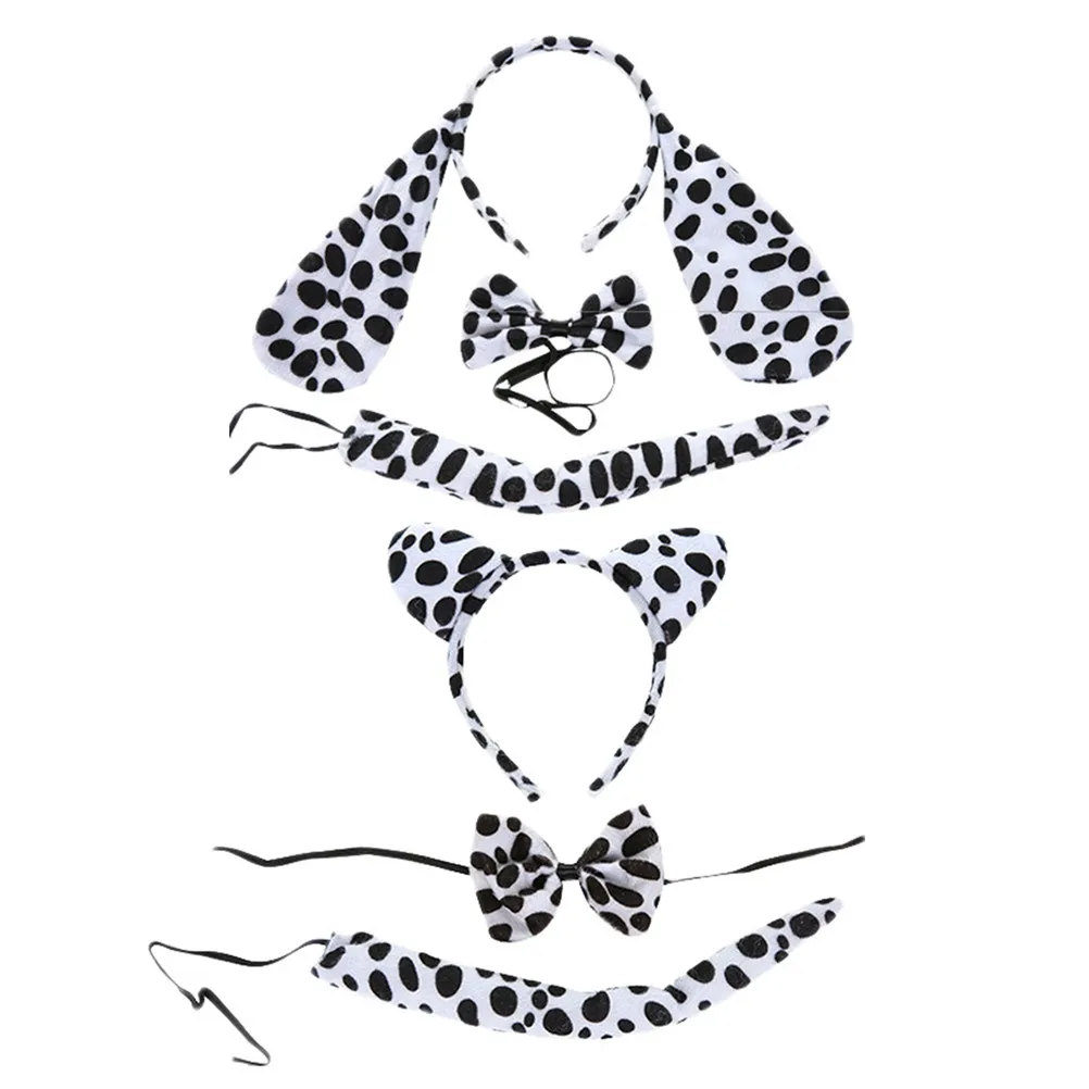 

2 комплекта головных уборов для косплея в виде далматинца, повязки на голову с животными узорами, подарки для детей на вечеринку, реквизит для новогодних представлений, креативный реквизит для фотосессий, мягкие аксессуары