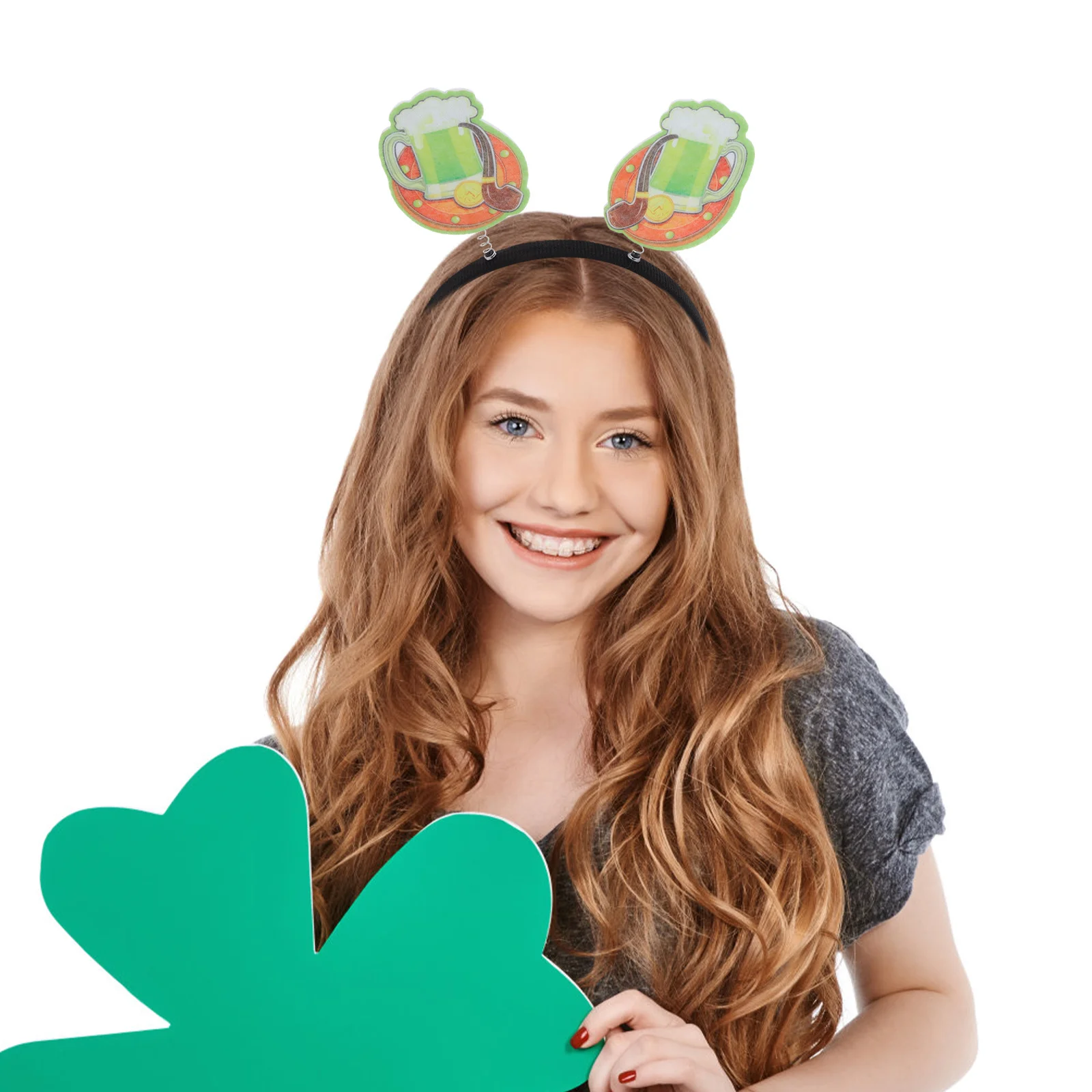 

St Patrick Headband Beer Design Party Essential Stretchy Headwear Photo Props Festive Accessory Irish Holiday Decor