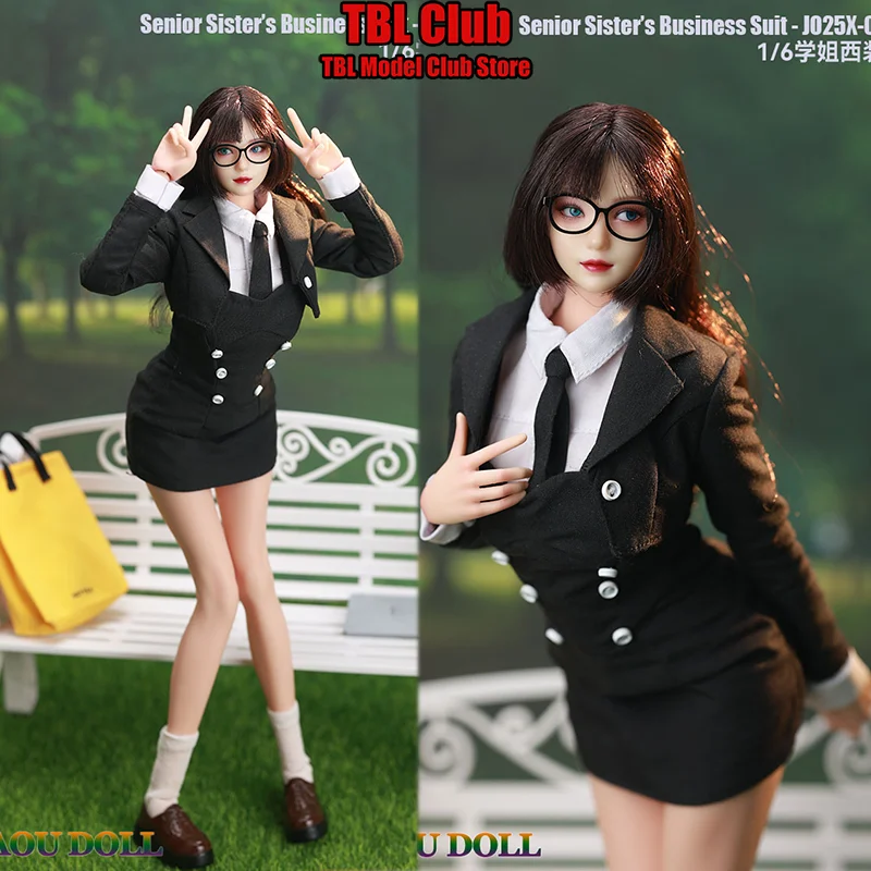 

JO25X-07 1/6 Scale Female Clothes Straps Waist Cinching Dress Shirts Suits Professional Attire For 12-inch Action Figure Soldier