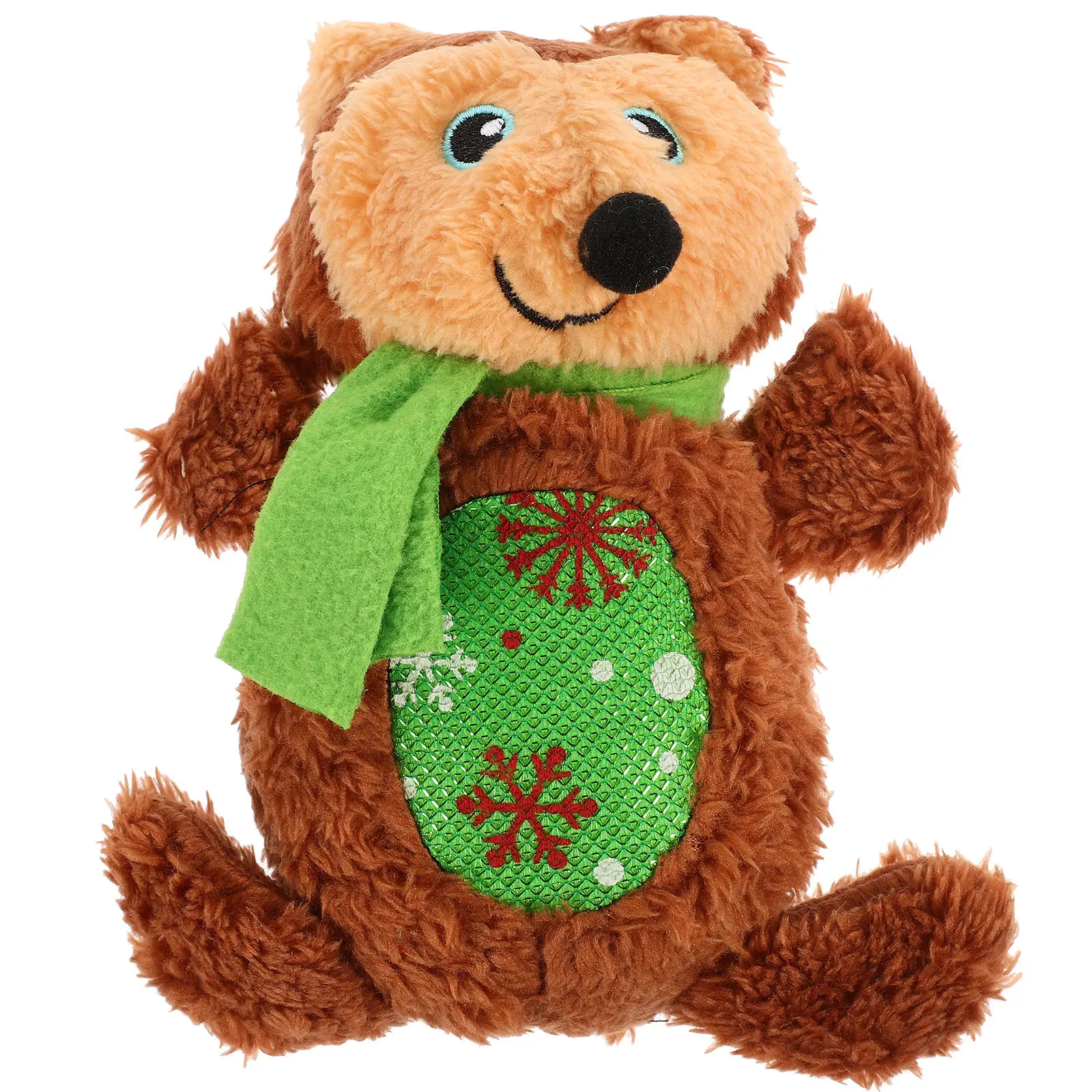 Dog Squeaky Interactive Chew Bear Shape Stuffed for Small Medium Large Dogs Indoor Outdoor Play Teething Separation Anxiety