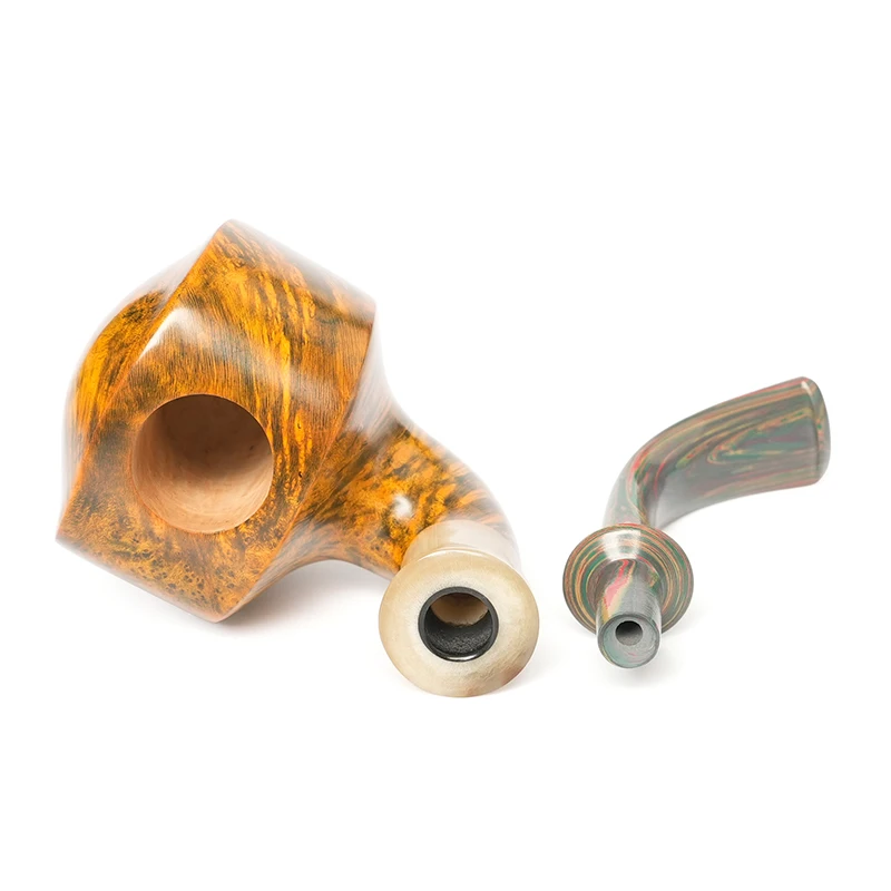 أنبوب التبغ القديم الثعلب براير أنبوب منحوت يدويًا هدية عيد الأب أنبوب على شكل درع فم مطاطي مبركن #2