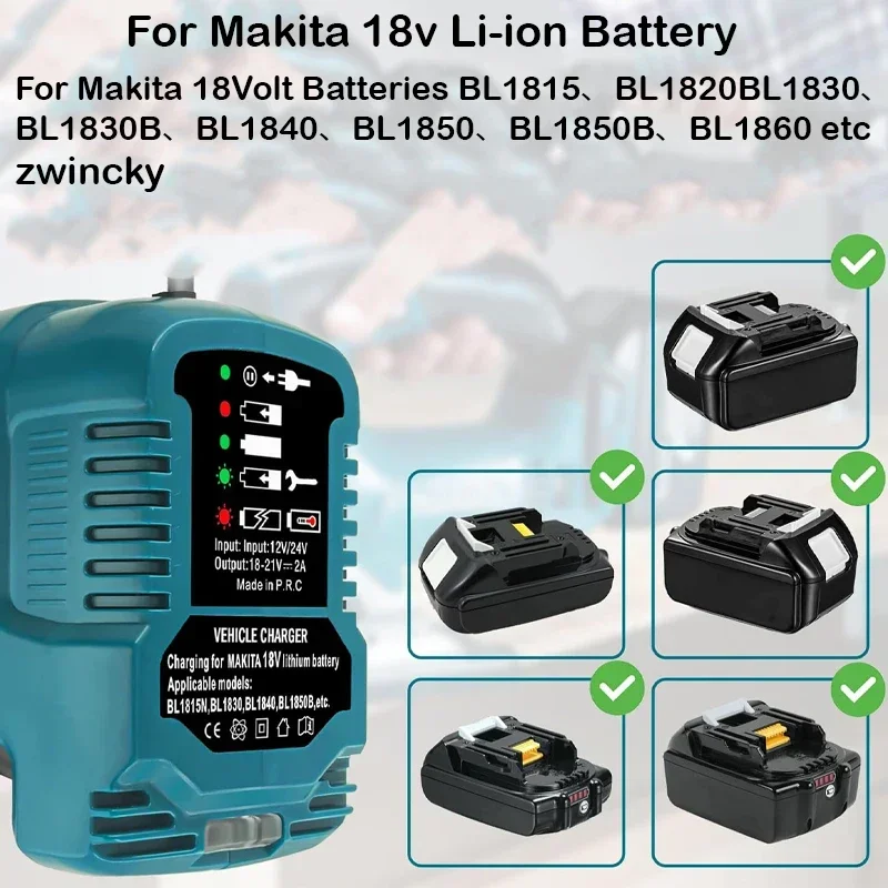 DC18RC Battery Charger 2A For Makita 18V-22V Tool Power Charger Battery Charger Replacement For Milwaukee Dewalt Bosch Battery