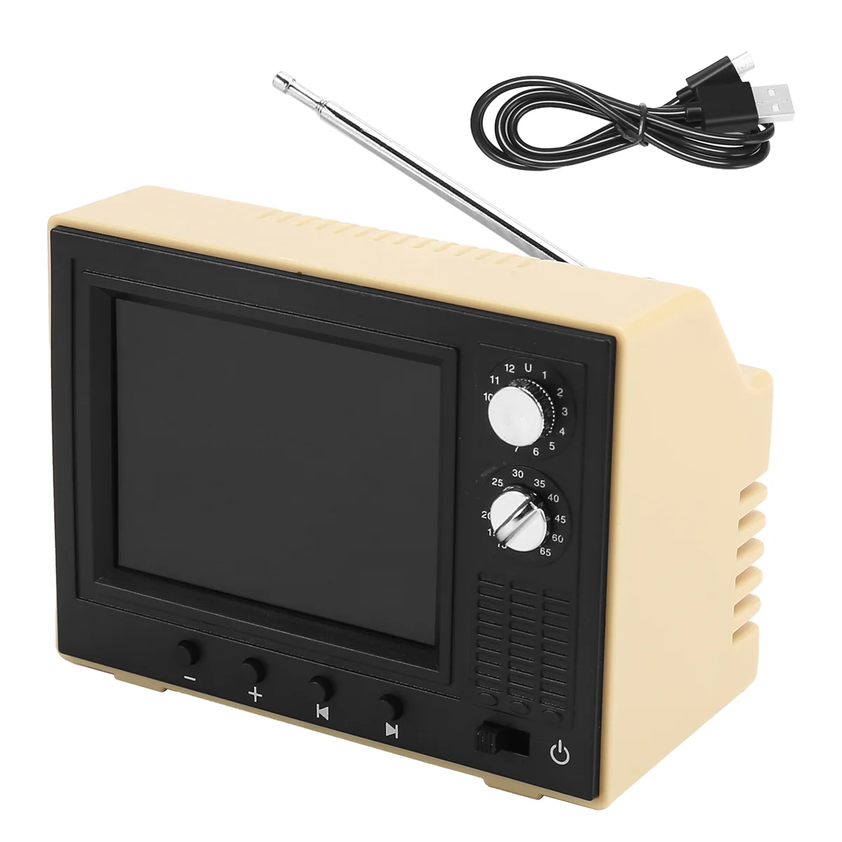 BAAA-1:12 Miniature TV Playable Video Mini Television Model Living Room Home Appliances Decor Toy