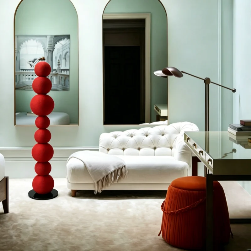 Luxury Hotel Lobby Floor Sculpture Home Decor Textured Stacked Sphere for Contemporary Interiors