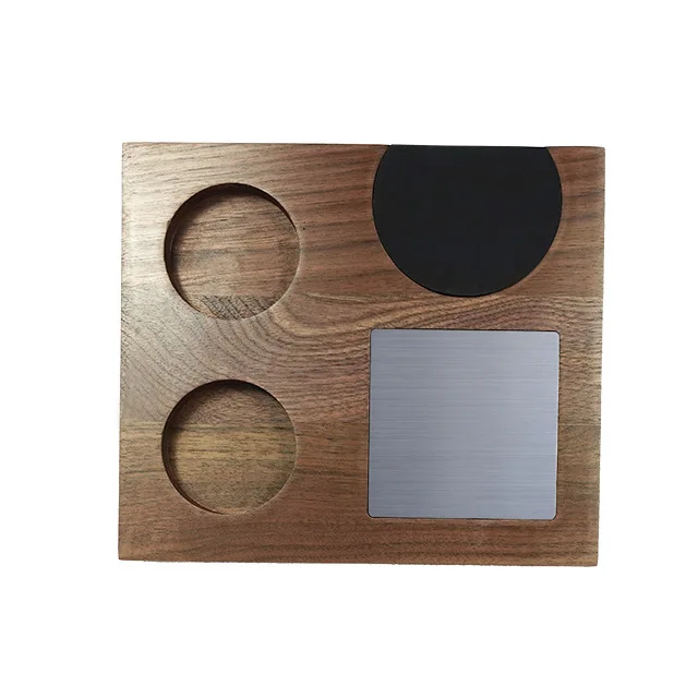 Suitable For Coffee, Universal Solid Wood Tamping Base, Tamper & Portafilter Support Station