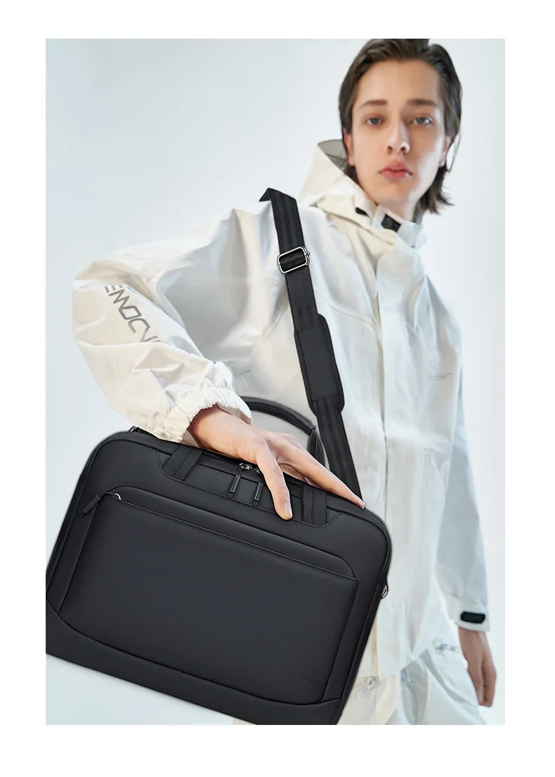 Borsa per laptop da ufficio aziendale da 15,6 pollici Borsa a tracolla a tracolla portatile di grande capacità per valigetta direzionale da uomo