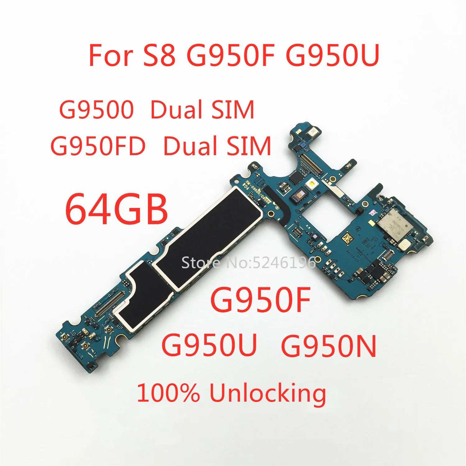 

1pcs 100% Unlocking Motherboard For Samsung Galaxy S8 G950FD G950F G950U G950N G9500 64GB Replace Part