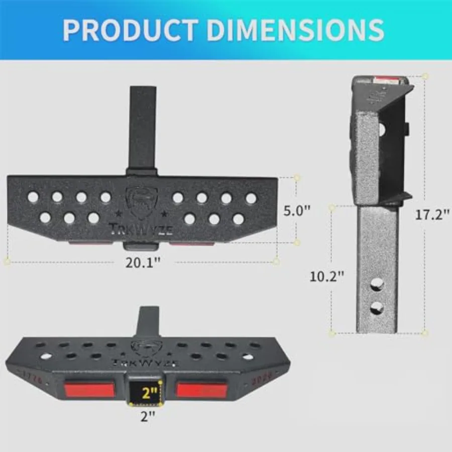 America 250 Edition 3-in-1 Hitch Step for trucks and SUVs, steel with black rust-resistant dual-layer finish, anti-slip X-large view 3