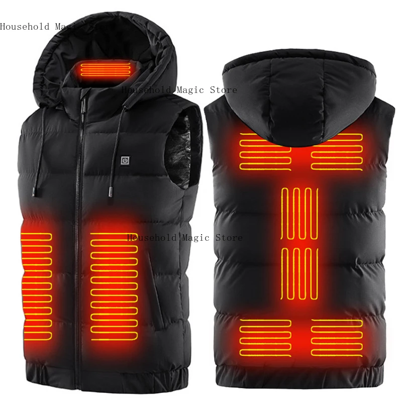 Chalecos calefactables eléctricos, chaqueta para hombre y mujer, invierno, exterior, Camping, senderismo, pesca, ropa cálida, chaleco táctico con calefacción USB con gorras