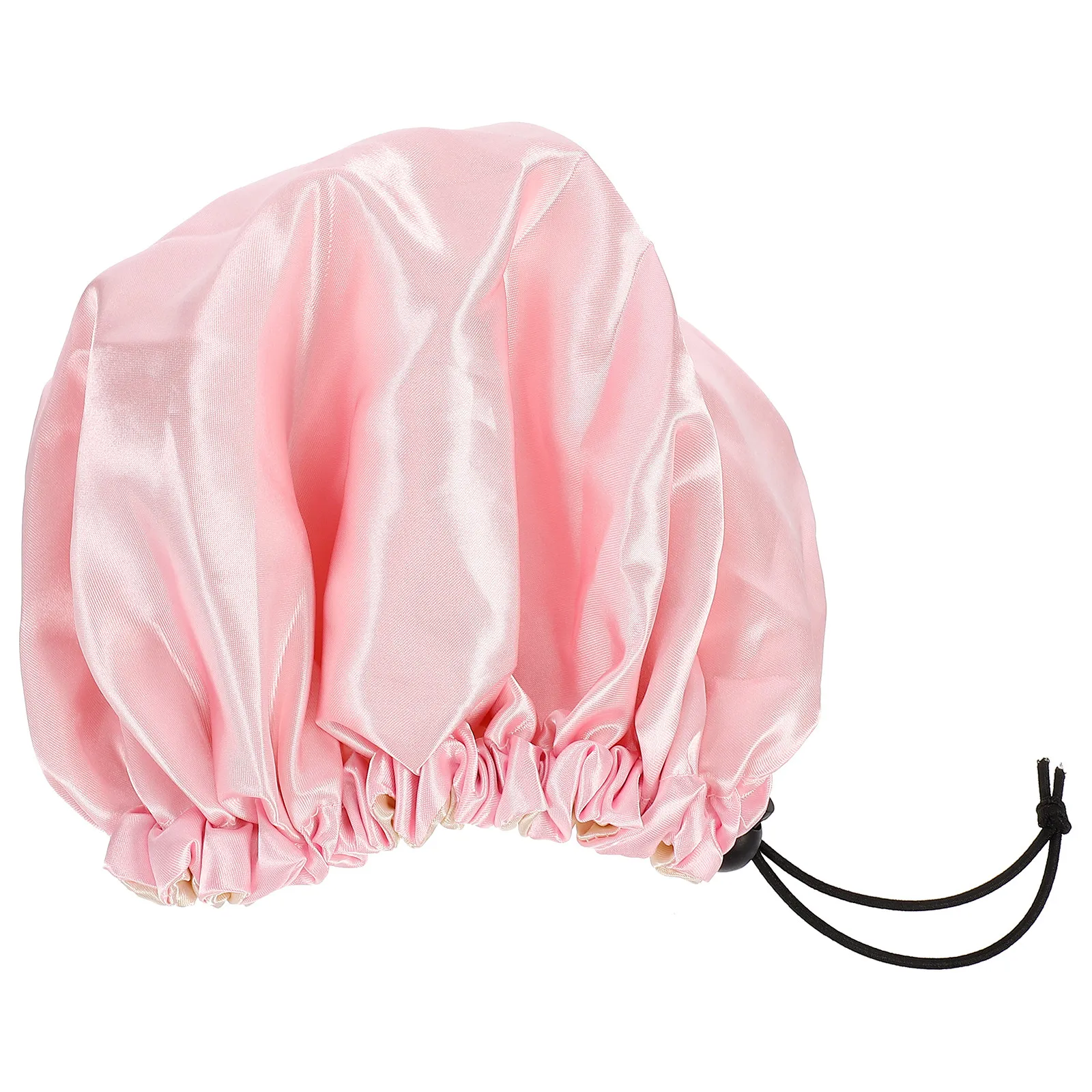 

Детская шапочка для сна из сатина, двухслойная, из мягкой ткани, с регулируемой лентой для надежной фиксации, идеально подходит для ночного использования и гигиены, розовая.