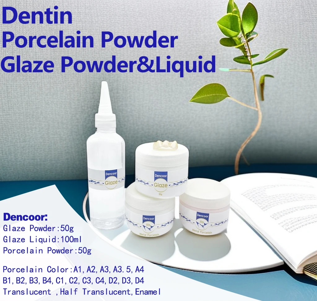 1Bottlel 50g Porcelain Powder Glaze Powder For Glazing Dental Teeth 100ml Glaze Liquid Use In Dental Lab Technician