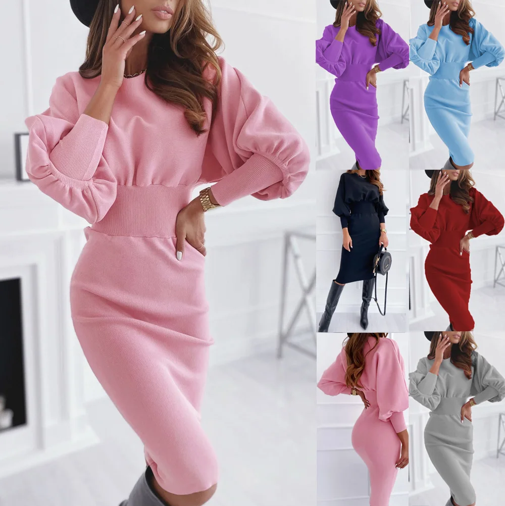 فساتين نسائية فستان فتاة حمراء للخريف تريكو بألواح سموكينج مضلع متعدد الطبقات برباط متدرج الحد الأدنى الجرونج #1