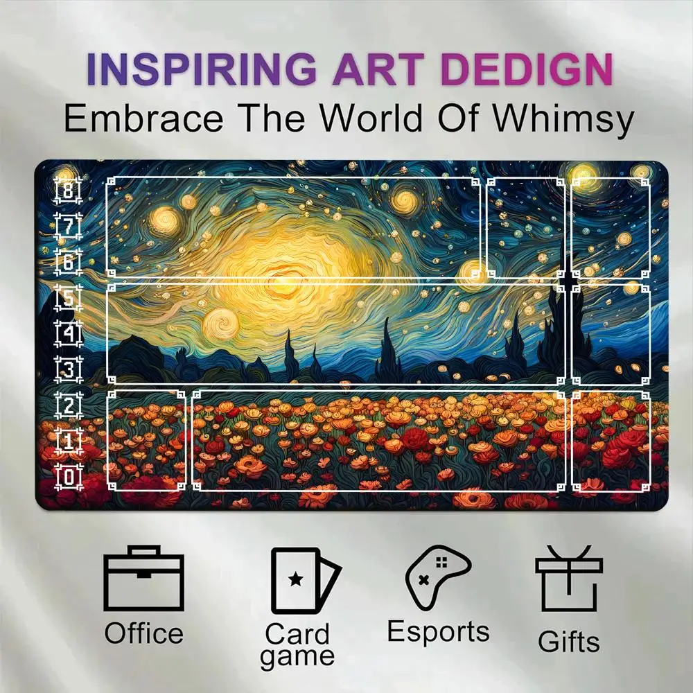 Card Playmat with Magic Zones Game Mats Tabletop rug TCG Card Battles Commander Gaming Mousepad Duel deskmat Unofficial