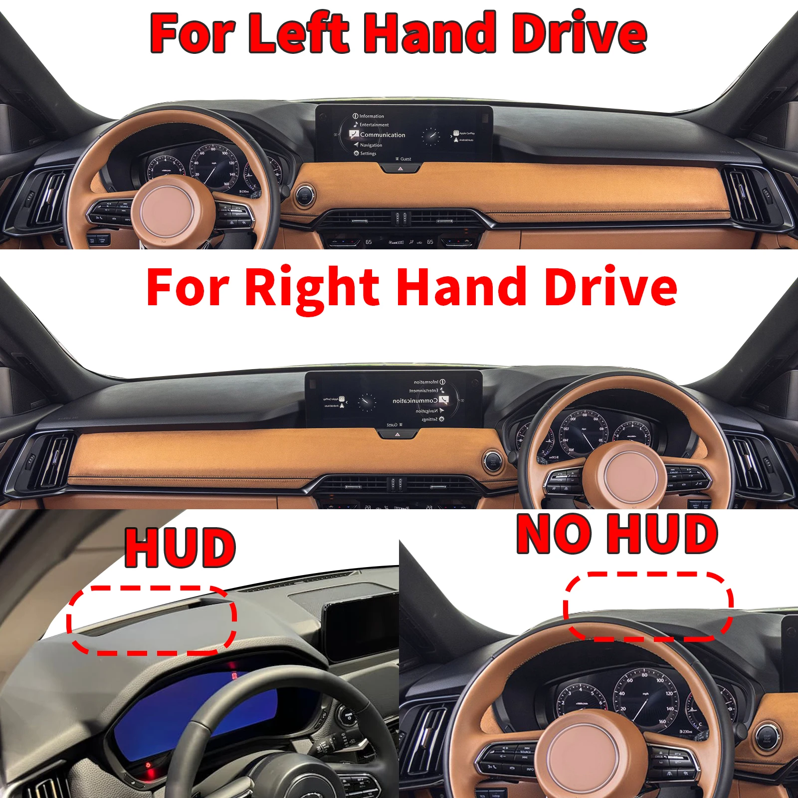 يصلح لمازدا CX-60 Dashmat اكسسوارات السيارات غطاء لوحة القيادة وسادة DashMat ظلة السجاد الواقي #2