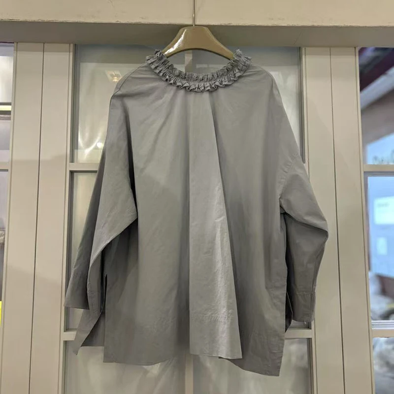 Camisa coreana de retales para mujer, Tops holgados elegantes de estilo pijo con cuello de pico, blusa informal de moda que combina con todo, novedad de verano Harajuku