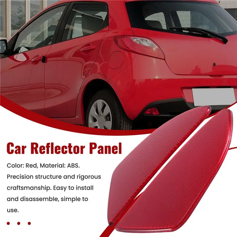 AB59-سيارة التصميم ABS البلاستيك الخلفي الذيل الضباب ضوء مصباح عاكس لوحة مجموعة لمازدا 2 ديميو 2015-2018