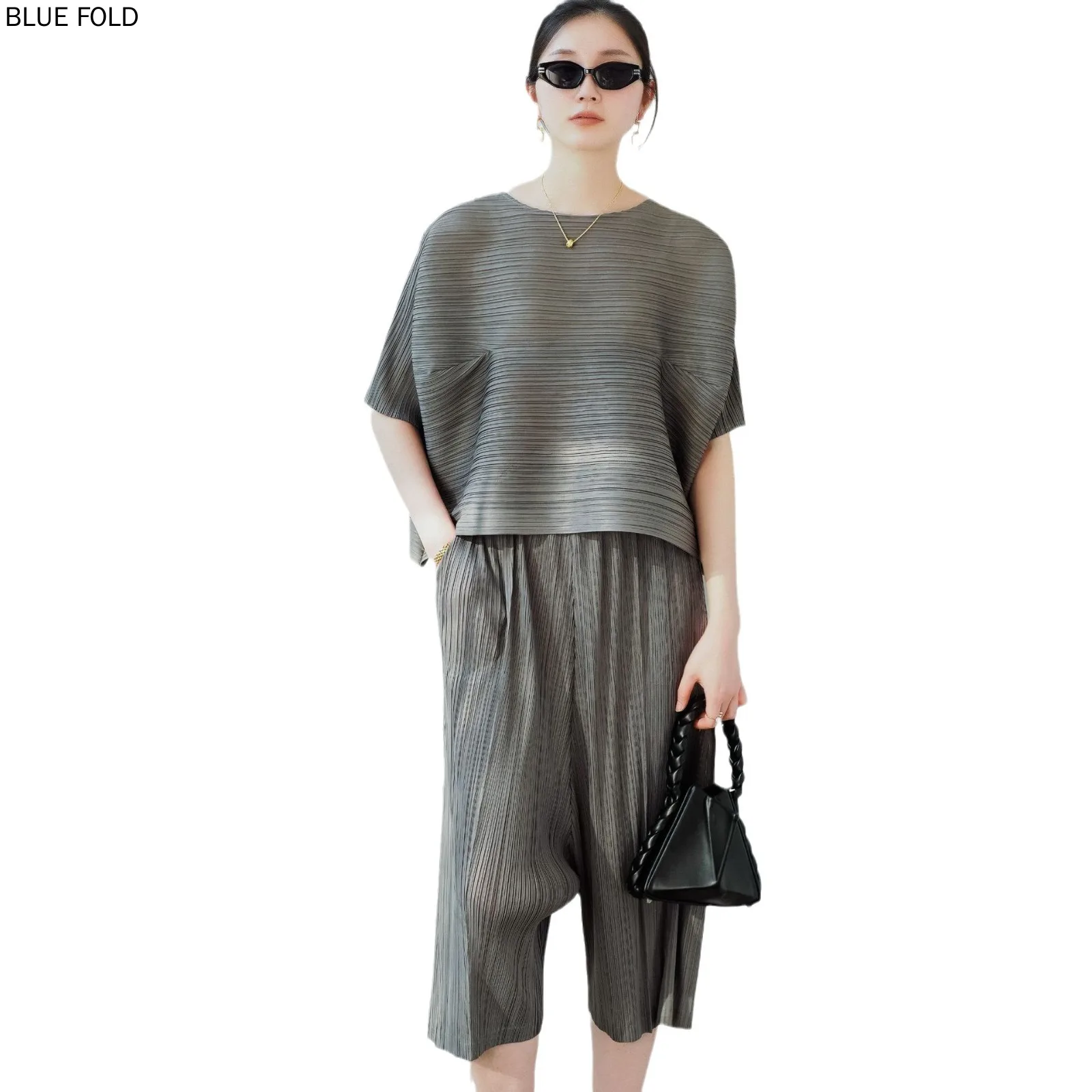 MIYAKE PLEATS Tops, Japanese and Korean Casual, Fresh and Sweet, High-end Popular, Summer, Summer, 2024