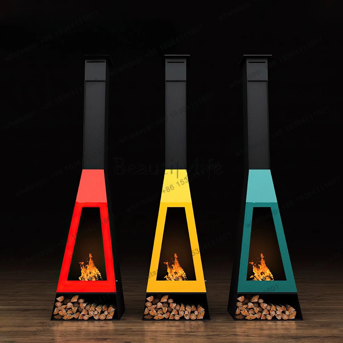 Spain imported hanging fireplace series real fire wood indoor heating villa
