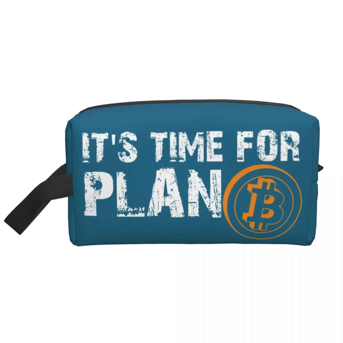 It's Time For Plan B Bitcoin BTC Crypto Currency Toiletry Bag Cryptocurrency Blockchain Makeup Cosmetic Beauty Storage Dopp Kit