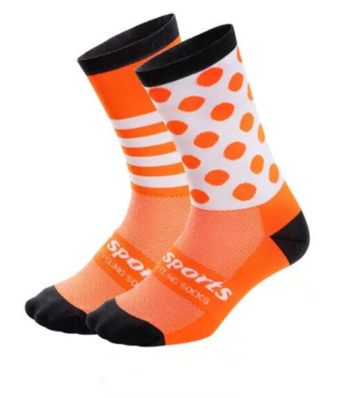 Chaussettes de sport de cyclisme pour hommes et femmes, quatre saisons, tube de compression long, pour le vélo, le crossfit