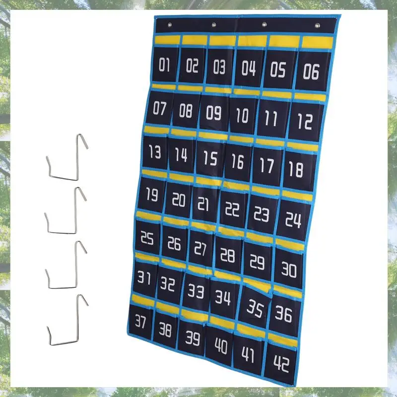 

Premium-Pockets Chart Cell Phone Hanging Organizer Hanging Storage Bag For Classroom Calculator Mobile Phone Holders