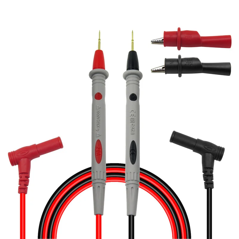 Multimeter test pens extra sharp and thin 20A test lead wire universal multimeter clamp meter pointer a pair of crocodile clips