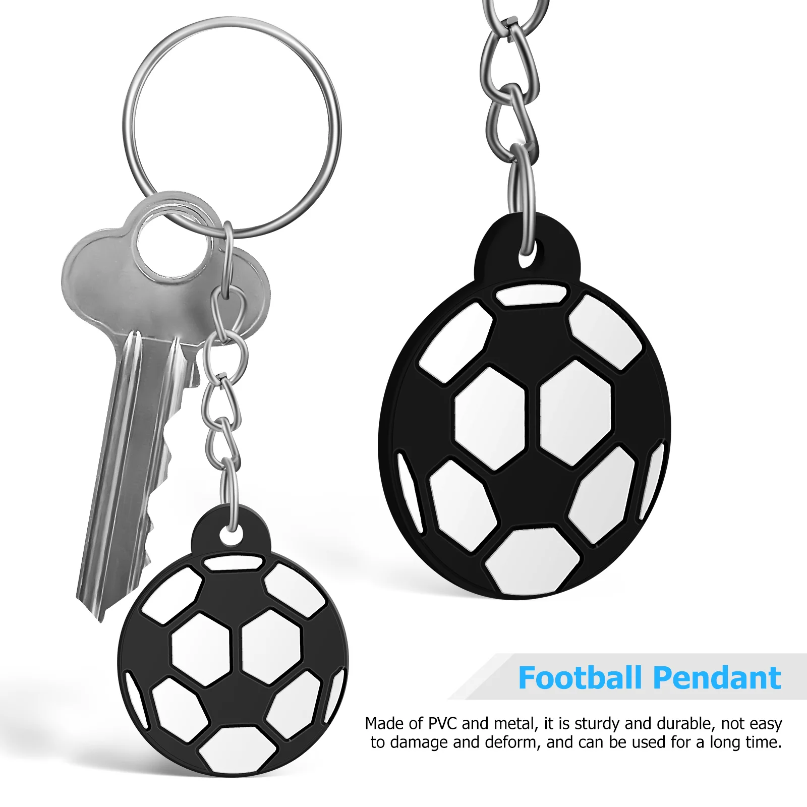 24 Pcs Key Chain Keychains for Car Keys Football Pendants Soccer Backpacks Holders